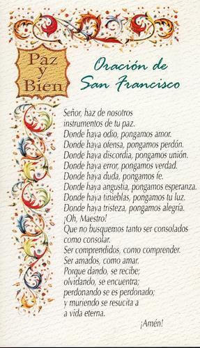 Oración por la Paz de San Francisco de Asís